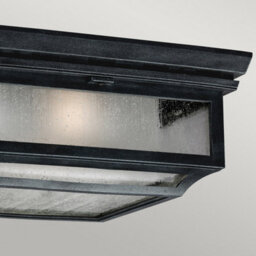 Luminosa Lighting Elstead Shepherd 2 Light Bathroom Flush Mount Ceiling Light Dark Zinc Ip44, E27 - thumbnail 3
