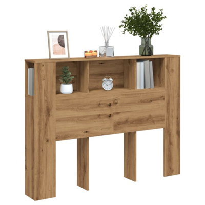 Berkfield Headboard Cabinet Artisan Oak 140X18.5X102.5 Cm Engineered Wood - image 1
