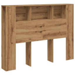 Berkfield Headboard Cabinet Artisan Oak 140X18.5X102.5 Cm Engineered Wood - thumbnail 2