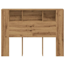 Berkfield Headboard Cabinet Artisan Oak 140X18.5X102.5 Cm Engineered Wood - thumbnail 4