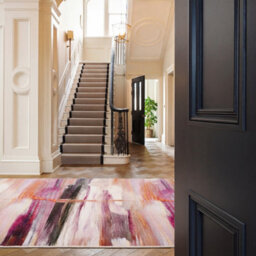 Loomed Pink & Cream Multi Colour Abstract Machine Washable Soft Area Rug 160Cm X 230Cm - thumbnail 3