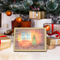 Alivio Decoration Frame Lights Christmas Wall Decoration In Warm Lights 31 X 22Cm - thumbnail 1