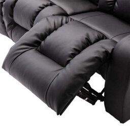 More4Homes Caesar Manual Recliner Bonded Leather 1+3 Seater Sofa Set (Black) - thumbnail 7