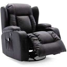 More4Homes Caesar Manual Recliner Bonded Leather 1+3 Seater Sofa Set (Black) - thumbnail 5