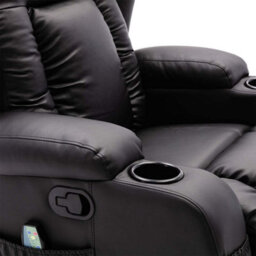 More4Homes Caesar Manual Recliner Bonded Leather 1+3 Seater Sofa Set (Black) - thumbnail 6