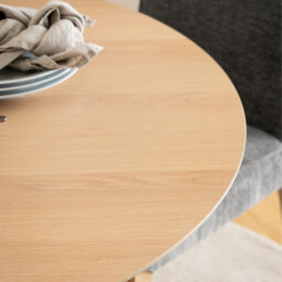 Furniture To Go I Duncan Round Dining Table In White Oak Included 4 Cassandra Dining Chair With Armrest In White Oak - thumbnail 4