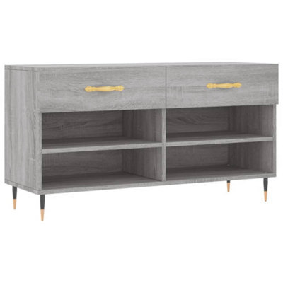 Berkfield Industrial Shoe Bench Grey Sonoma 102X35X55 Cm Engineered Wood - image 1