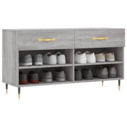 Berkfield Industrial Shoe Bench Grey Sonoma 102X35X55 Cm Engineered Wood - thumbnail 3