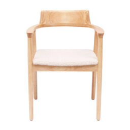 Nordlys Set Of 2 Wood And White Bouclé With Armrests Dining Chairs Exotic Boho Dining Room - thumbnail 7
