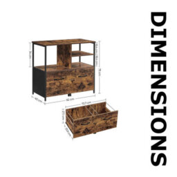 FURNOLD 2 Drawer Portable Filing Cabinet With Storage Shelves - thumbnail 8
