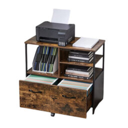 FURNOLD 2 Drawer Portable Filing Cabinet With Storage Shelves - thumbnail 7