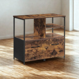 FURNOLD 2 Drawer Portable Filing Cabinet With Storage Shelves - thumbnail 6