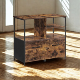FURNOLD 2 Drawer Portable Filing Cabinet With Storage Shelves - thumbnail 5