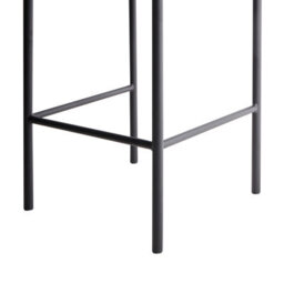 Wyld And Coco Taupe Bar Chairs Set Of 2 With Roll Backrest, Black Powder-Coated Metal Legs, Armless Modern Dining Stools - thumbnail 9