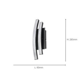 Eglo Lejias Indoor Led Wall Light, Warm White 3000K, Black Steel & Transparent Diffuser, Modern Decorative Lighting - thumbnail 4