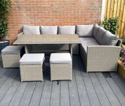 Outdoor Living (NW) Ltd The Knutsford 9 Seat Grey Corner Rattan Dining Set - thumbnail 6
