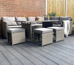 Outdoor Living (NW) Ltd The Knutsford 9 Seat Grey Corner Rattan Dining Set - thumbnail 4