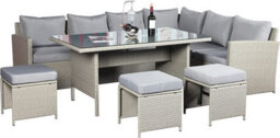 Outdoor Living (NW) Ltd The Knutsford 9 Seat Grey Corner Rattan Dining Set