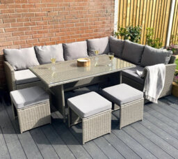 Outdoor Living (NW) Ltd The Knutsford 9 Seat Grey Corner Rattan Dining Set - thumbnail 2