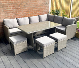 Outdoor Living (NW) Ltd The Knutsford 9 Seat Grey Corner Rattan Dining Set - thumbnail 7