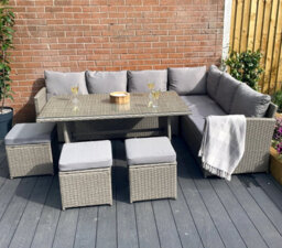 Outdoor Living (NW) Ltd The Knutsford 9 Seat Grey Corner Rattan Dining Set - thumbnail 3