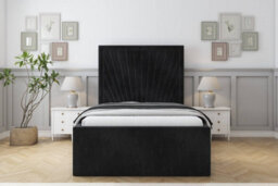 "Sloomy Somerset Black Naples Deep-Sided Bed Frame With 50"" Upholstered Headboard 6' Super King" - thumbnail 1