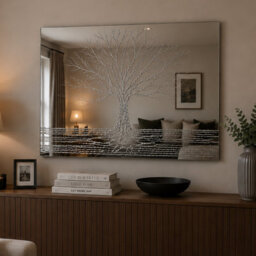 Mirroroutlet Handcrafted Glitter Resin Tree Mirror - thumbnail 1