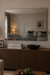 Mirroroutlet Handcrafted Glitter Resin Tree Mirror - thumbnail 2
