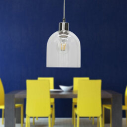 First Choice Lighting Set Of 2 Belten - Clear Glass Cloche With Chrome Pendant Fittings - thumbnail 5
