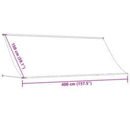 Walplus Retractable Awning Garden Sun Shade Canopy Gazebo For Back Door, Porch, Patio Cream 400X150 Cm Fabric And Steel - thumbnail 8