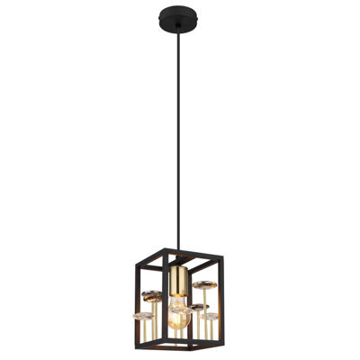 Luminosa Lighting Luminosa Lisbon Pendant Ceiling Light Matt Black 1X E27 - image 1