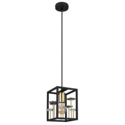 Luminosa Lighting Luminosa Lisbon Pendant Ceiling Light Matt Black 1X E27 - thumbnail 2