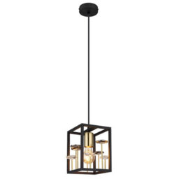 Luminosa Lighting Luminosa Lisbon Pendant Ceiling Light Matt Black 1X E27 - thumbnail 1