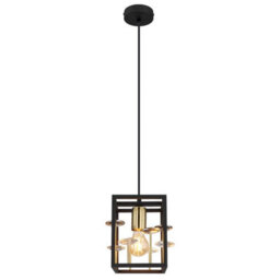 Luminosa Lighting Luminosa Lisbon Pendant Ceiling Light Matt Black 1X E27 - thumbnail 3