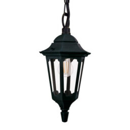 Luminosa Lighting Elstead Parish Outdoor Pendant Ceiling Light, Black Ip44