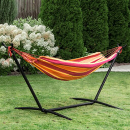 Outsunny 298 X 117Cm Hammock With Metal Stand Carrying Bag 120Kg Multicolour