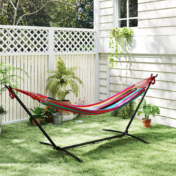 Outsunny 298 X 117Cm Hammock With Metal Stand Carrying Bag 120Kg Multicolour - thumbnail 9