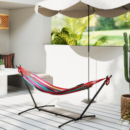 Outsunny 298 X 117Cm Hammock With Metal Stand Carrying Bag 120Kg Multicolour - thumbnail 8