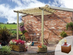 Edecks Traditional Patio Wooden Garden Pergola (W 2700mm X D 2400mm) With Steel Spikes (2.1M) - thumbnail 4