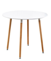 Kosy Koala Dining Table Set Of 4 Round White Dining Table And 4 Grey Padded Tulip Chairs - thumbnail 2