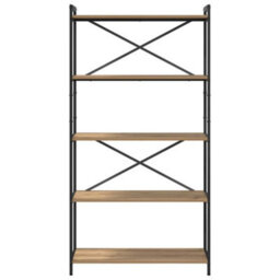 Berkfield Bookcase Artisan Oak 80 X 30 X 153 Cm Engineered Wood - thumbnail 5