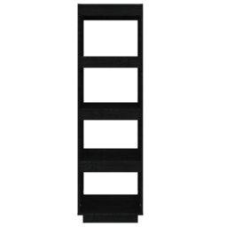 Berkfield Book Cabinet/room Divider Black 40X35X135 Cm Solid Pinewood - thumbnail 5