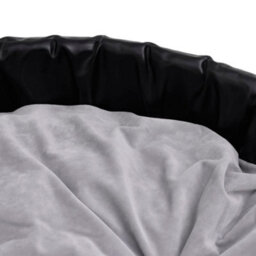 Vidaxl Dog Bed Black And Grey 69X59X19 Cm Plush And Faux Leather - thumbnail 6