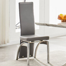 Furniture in Fashion Dante Clear Glass Dining Table With 4 Romeo Grey Chairs - thumbnail 3