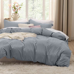 Bedlooms Silver Cotton Duvet Cover Set, Breathable & Anti-Allergic Bedding Pack, Single 135X200Cm - thumbnail 6