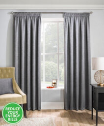 Enhanced Living Matrix Grey Silver 90 X 90 Inch (229X229Cm) Tape Top Thermal Noise Reducing Dim Out Curtains (Pair)