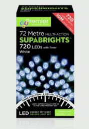 Premier Multi Action Supabrights Christmas Timer Fairy Lights - 720 Leds - White