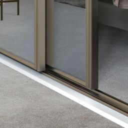 Spacepro Classic 1 Panel Mirrored Nickel Framed Sliding Wardrobe Door (H)2220mm (W)914mm - thumbnail 3