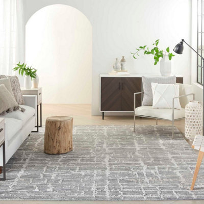 Grey Silver Wool Handmade Modern,abstract Luxurious Rug For Bedroom & Living Room-297Cm X 419Cm
