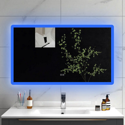 Sline 700X1200mm Blue-White Dual-Color Bathroom Led Mirror With Bluetooth, Shaver Socket, Anti-Fog, And Memory Function - image 1